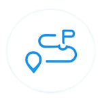 Icon depicting a path to a destination