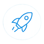 Icon of a Rocketship takeoff to the moon
