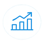 Icon of a chart trending upward.